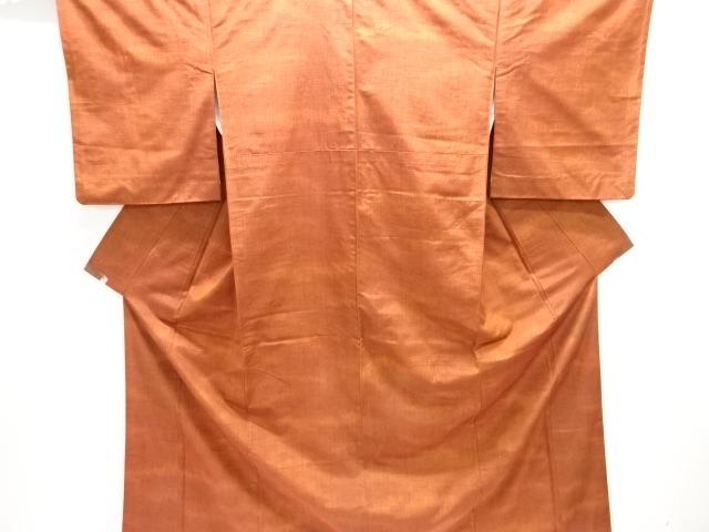 雨縞模様織り出し手織り紬着物